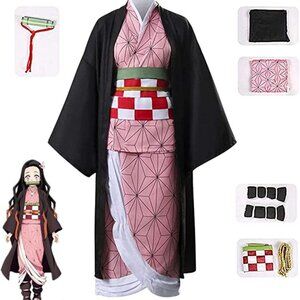 Nezuko Cosplay Costume Japanese Anime Fashion, Large